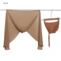 Solid color pearl chiffon magnetic hood scarf and strap cap set for women headwear. - Style 13