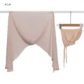 Solid color chiffon hijab set with bonnet and hood scarf, lightweight Muslim headwear daily wear. - Style 14