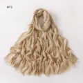 Beige wrinkled rayon long scarf, soft breathable women fashion accessory, variant #73 design. - Style 73