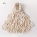 Solid color crinkled long scarf for women, soft breathable rayon hijab with fringe ends. - Style 76