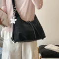 Femme grande capacite multi-usage sac a bandouliere sac a dos decontracte noir hobo sac - Avec Pendentif / Noir