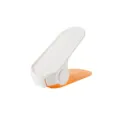 Adjustable double layer shoe rack space saving plastic shoe slot organizer for dorm home. - 1 Piece/Pack / White/Orange
