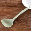 Cuillère à soupe en paille de blé verte long manche écologiques cuisine plastique SKU - Vert Nordique