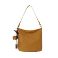 Woven shoulder bag for women, retro bucket handbag with stylish charm, casual daily commute. - With Pendant / Yellow