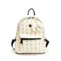 Zaino carino con stampa di orsetto da donna, zainetto casual da viaggio quotidiano di grande capacità. - Taglia L / senza ciondolo / Bianco e nero