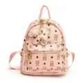 Zaino rosa carino stampa orso casual da donna per viaggio quotidiano leggero stile - Taglia M / senza ciondolo / Rosa