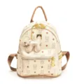 Zaino carino con motivo orso per donna 2025 nuovo borsa da scuola alla moda grande capacità - Taglia M / senza ciondolo / Bianco