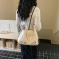 Zaino multifunzionale bianco sporco da donna e borsa tote con tasche con zip alla moda. - Bianco avorio