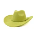 Green suede fedora hat for men and women, stylish wide brim fashion gentleman hat accessory. - Avocado Green