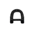 Black metal horseshoe buckle U shackle hardware accessory for DIY keychains and leather craft items. - Black