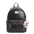 Zaino donna nero con stampa gatto simpatico autunno inverno casual moda viaggio zainetto - Grande Con Pendente / Nero