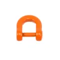 Orange metal D-shackle horseshoe buckle for DIY crafts, keychains, and bag hardware accessories. - Dark Orange