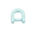 Light blue alloy horseshoe shackle metal D ring keyring for DIY craft accessory - Aqua Blue