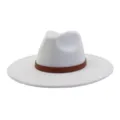 Soft suede flat brim jazz hat wide brim ethnic fedora hat for autumn winter fashion styles - 58cm / Light Gray
