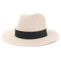 Chapeau de paille Fedora femme été plage protection solaire ruban noir élégant soleil - Réglable / Rose