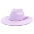 Close up of the purple suede fedora hat showing its delicate braided band and side tassel detail. - M (56-58cm) / Light Purple