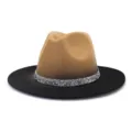 Vue détaillée du chapeau jazz en feutre élégant avec bande de strass scintillante. - 58cm / Couleur n° 9