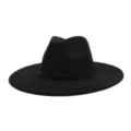 Black suede fedora hat detail, wide brim design with sparkly band, elegant fashion accessory. - M (56-58cm) / Black