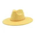 Yellow suede fedora hat featuring a sparkly crystal beaded band, wide flat brim design. - M (56-58cm) / Yellow