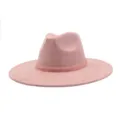 Pink suede fedora hat detail close up, elegant wide brim design with sparkling sequin band - M (56-58cm) / Pink