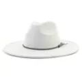 Grey faux suede fedora hat with braided band and tassel, wide brim gentleman hat. - M (56-58cm) / Light Gray