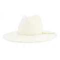 Classic off-white wide-brim fedora hat with braided rope band and chic tassel detail. - M (56-58cm) / Milk White