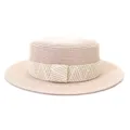 Stylish flat-top straw hat for summer, ideal for outdoor travel and sun protection. - 58cm / Pink