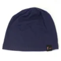 Men striped slouchy beanie cap casual knit skull cap comfortable winter warm hat for men. - Adjustable / Navy Blue
