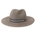 Klassieke strooien fedora hoed voor heren en dames, stijlvolle zonbescherming strandhoed zomer. - Verstelbaar / Oudroze
