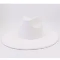 Classic white suede fedora hat wide brim stylish gentleman hat for men and women couple wear. - M (56-58cm) / White