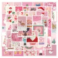 Autocollants de timbres de Noël rose bricolage journal étanche coque de téléphone déco - Timbres De Noël Roses (YCK029) / 50 Pièces/Paquet