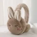 Flauschige Hasen Ohrenschützer für Damen, warme Winter Ohrenwärmer mit niedlichem Hasenohren. - Süßer Hase (Kaffeebraun)
