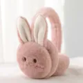 Roze pluche orenbomers met konijnenoren voor vrouwen, schattig winter warm zacht pluizig. - Schattig konijn (oudroze)