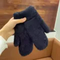 Mitaines épaisses en peluche chaude pour femmes en hiver, gants doux et duveteux pour usage. - Taille unique / Noir