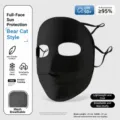 Black ice silk sunscreen face mask UPF 50+ breathable full face UV protection facekini. - Black (Upgraded Panda Eye) Nylon