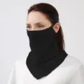 Black mesh sun protection face mask, breathable UV shield neck gaiter for women summer outdoor. - One Size / Black