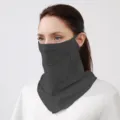 Dark grey sun protection face mask with breathable mesh for women summer outdoor sports. - One Size / Dark Gray