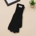 Gants tricotés noirs d'hiver thermiques à écran tactile pour femmes, option très chaude - Taille unique / Noir