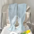 Light blue summer ice silk sun protection sleeves, breathable long arm covers for driving. - Sky Blue