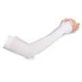 Summer UV protection ice silk arm sleeves for driving and outdoor cycling, breathable white. - White