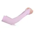 Lavender ice silk sun protection arm sleeves, breathable UV defense long arm covers variant. - Purple