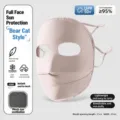 Sun protection face mask ice silk breathable uv blocking outdoor cycling sunshade shield - Pink Upgraded Panda Eye Protection - Nylon