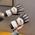 Women winter thermal cycling gloves with touch screen function, windproof and waterproof design. - Black Pink