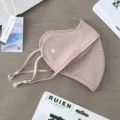 Masque de Protection Solaire en Soie Glacée UPF50+ 3D Anti-UV Respirant Rose Nude - Style flocon de neige à trous respirants - Rose