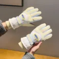 Winter Warm Cycling Gloves White Yellow Waterproof Touchscreen Skiing Thermal Gear - Yellow-Blue