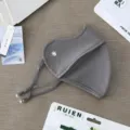 Masque anti-soleil en soie glacée gris foncé avec protection 3D des yeux, respirant et anti-UV. - Style flocon de neige à trous respirants - Foncé