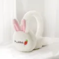 Leuke witte pluche konijnenoor orenwarmer voor warme winterdagen comfortabel zacht - Wit