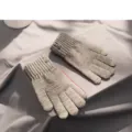 Men winter warm knitted touchscreen gloves grey comfortable stretch winter outdoor wear - Non-Flip Light Grey