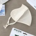 Masque facial anti-UV en soie glacée 3D respirant protection solaire beige été accessoire - Style flocon de neige à trous respirants - Blanc