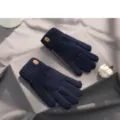 Men's Winter Warm Knitted Gloves Thick Fleece Lined Cold Weather Touchscreen Thermal - Non-Flip Blue